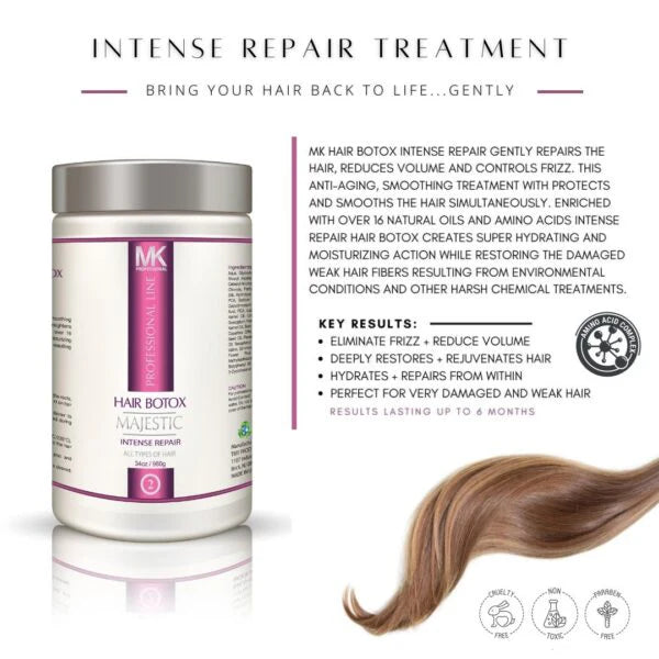 Majestic Hair BOTOX– INTENSE REPAIR- FORMALDEHYDE FREE